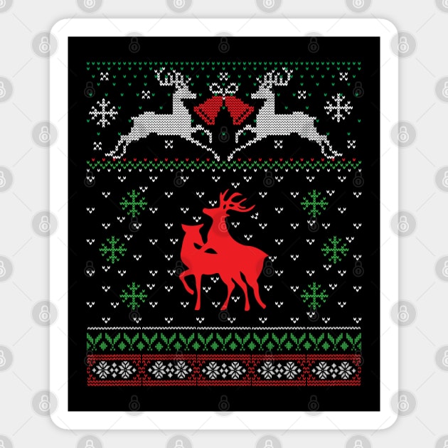 Deer mating christmas sweater top